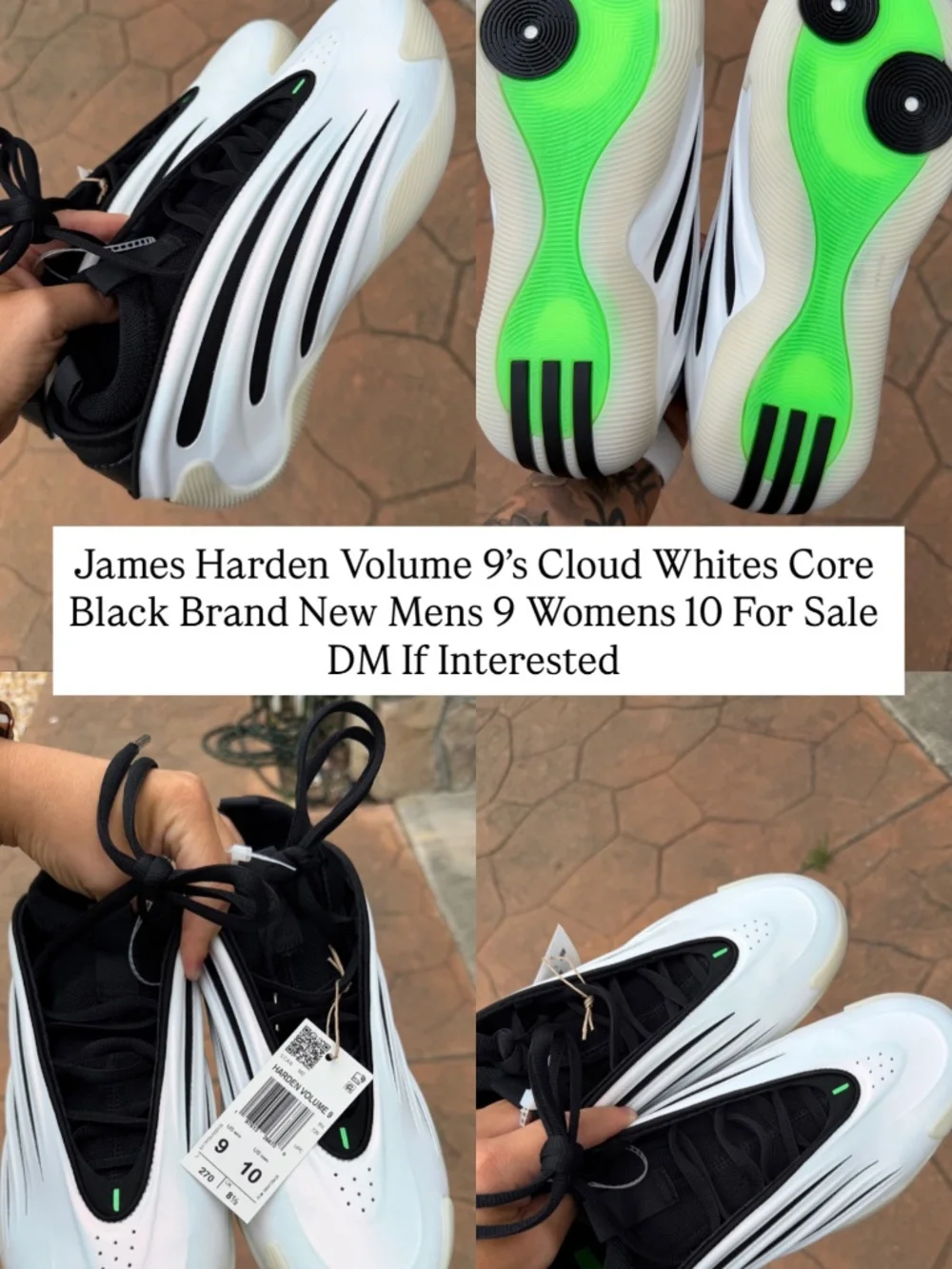 James Harden Volume 9s Mens Size 9 Womens 10